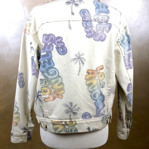 RARE MOTHER MOUNTAIN ROLLER SKATE LOS ANGELES DENIM JEAN JACKET S - Picture 3 of 4